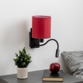 Brilagi - LED Paindlik seinalamp NUBILA 1xE27/25W/230V + LED/3W must/Pompeii punane