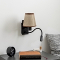 Brilagi - LED Paindlik seinalamp NUBILA 1xE27/25W/230V + LED/3W must/pruun
