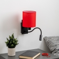 Brilagi - LED Paindlik seinalamp NUBILA 1xE27/25W/230V + LED/3W must/punane
