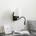 Brilagi - LED Paindlik seinalamp NUBILA 1xE27/25W/230V + LED/3W must/valge