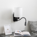 Brilagi - LED Paindlik seinalamp NUBILA 1xE27/25W/230V + LED/3W must/valge
