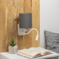 Brilagi - LED Paindlik seinalamp NUBILA 1xE27/25W/230V + LED/3W valge/antratsiit