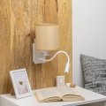 Brilagi - LED Paindlik seinalamp NUBILA 1xE27/25W/230V + LED/3W valge/helepruun