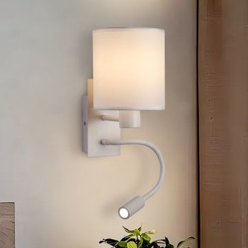 Brilagi - LED Paindlik seinalamp NUBILA 1xE27/25W/230V + LED/3W valge