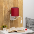Brilagi - LED Paindlik seinalamp NUBILA 1xE27/25W/230V + LED/3W valge/Pompeii punane