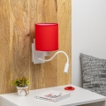 Brilagi - LED Paindlik seinalamp NUBILA 1xE27/25W/230V + LED/3W valge/punane
