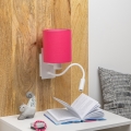 Brilagi - LED Paindlik seinalamp NUBILA 1xE27/25W/230V + LED/3W valge/roosa