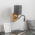 Brilagi - LED Paindlik seinalamp NUBILA WOOD 1xE27/25W/230V + LED/3W tamm/antratsiit