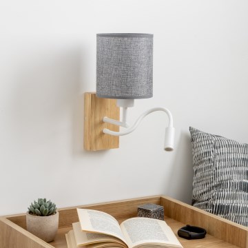 Brilagi - LED Paindlik seinalamp NUBILA WOOD 1xE27/25W/230V + LED/3W tamm/hall