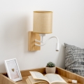 Brilagi - LED Paindlik seinalamp NUBILA WOOD 1xE27/25W/230V + LED/3W tamm/helepruun