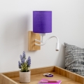 Brilagi - LED Paindlik seinalamp NUBILA WOOD 1xE27/25W/230V + LED/3W tamm/lilla