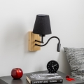 Brilagi - LED Paindlik seinalamp NUBILA WOOD 1xE27/25W/230V + LED/3W tamm/must