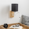 Brilagi - LED Paindlik seinalamp NUBILA WOOD 1xE27/25W/230V + LED/3W tamm/must