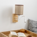 Brilagi - LED Paindlik seinalamp NUBILA WOOD 1xE27/25W/230V + LED/3W tamm/pruun