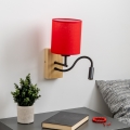 Brilagi - LED Paindlik seinalamp NUBILA WOOD 1xE27/25W/230V + LED/3W tamm/punane