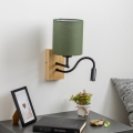 Brilagi - LED Paindlik seinalamp NUBILA WOOD 1xE27/25W/230V + LED/3W tamm/roheline