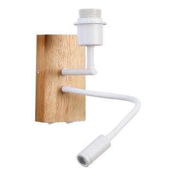 Brilagi - LED Paindlik seinalamp NUBILA WOOD 1xE27/25W/230V + LED/3W tamm/valge