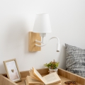 Brilagi - LED Paindlik seinalamp NUBILA WOOD 1xE27/25W/230V + LED/3W tamm/valge