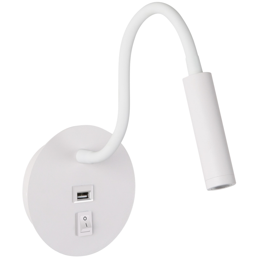 Brilagi - LED Paindlik seinalamp USB pordiga MAYA LED/3W/230V 4000K valge