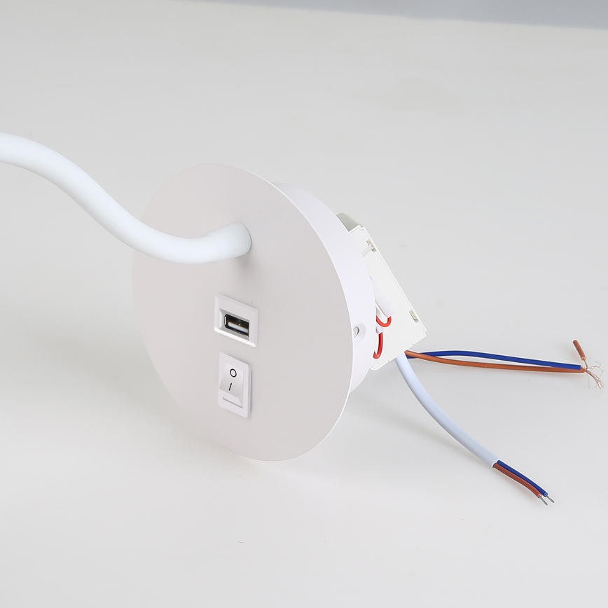 Brilagi - LED Paindlik seinalamp USB pordiga MAYA LED/3W/230V 4000K valge