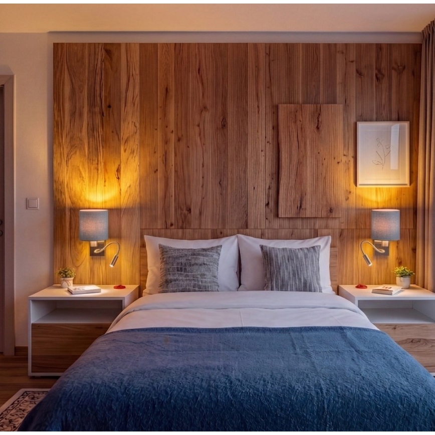 Brilagi - LED painduv seinavalgusti NUBILA 1xE27/25W/230V + LED/3W messing/helehall