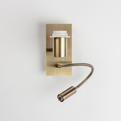 Brilagi - LED painduv seinavalgusti NUBILA 1xE27/25W/230V + LED/3W messing/helehall