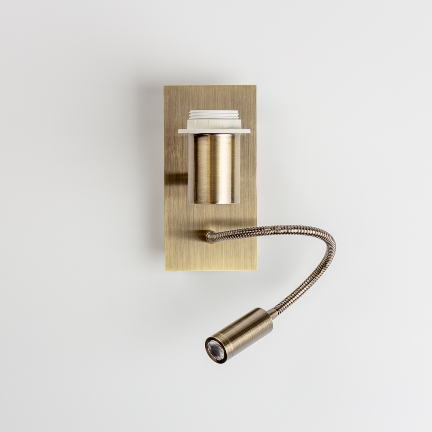 Brilagi - LED painduv seinavalgusti NUBILA 1xE27/25W/230V + LED/3W messing/kollane