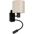 BRILAGI - LED-painduv seinavalgusti BOBO 1xE27/25W/230V + LED/3W must/beež/täpid