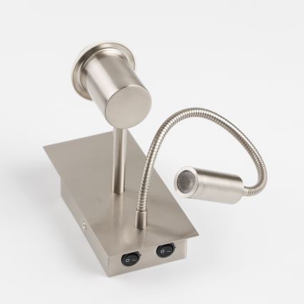 Brilagi - LED painduv seinavalgusti NUBILA 1xE27/25W/230V + LED/3W mattkroom/kollane