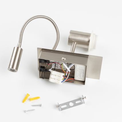 Brilagi - LED painduv seinavalgusti NUBILA 1xE27/25W/230V + LED/3W mattkroom/kollane