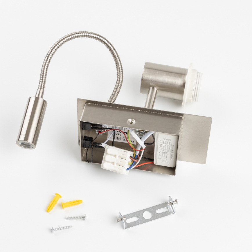 Brilagi - LED painduv seinavalgusti NUBILA 1xE27/25W/230V + LED/3W mattkroom/kollane