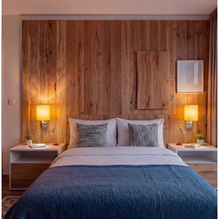 Brilagi - LED-painduv seinavalgusti NUBILA 1xE27/25W/230V + LED/3W mattkroom/oranž