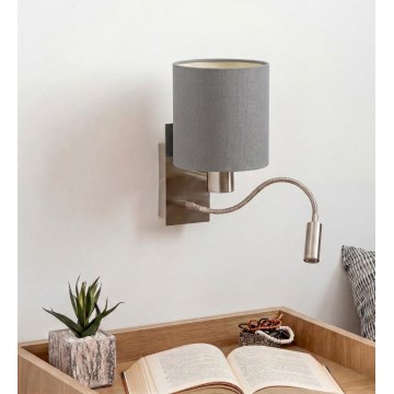 Brilagi - LED painduv seinavalgusti NUBILA 1xE27/25W/230V + LED/3W mattkroom/helehall