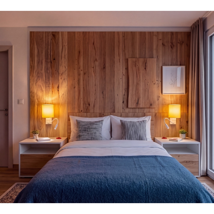 Brilagi - LED painduv seinavalgusti NUBILA 1xE27/25W/230V + LED/3W valge/kollane