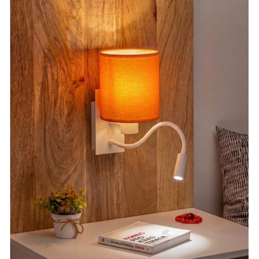 Brilagi - LED painduv seinavalgusti NUBILA 1xE27/25W/230V + LED/3W valge/oranž