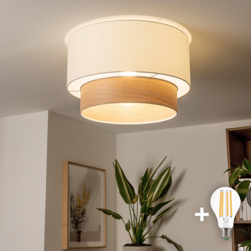 Brilagi - LED pealepandav lühter CERIA 1xE27/40W/230V läbimõõt 50 cm valge/beež