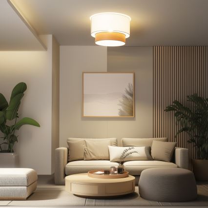 Brilagi - LED pealepandav lühter CERIA 1xE27/40W/230V läbimõõt 50 cm valge/beež