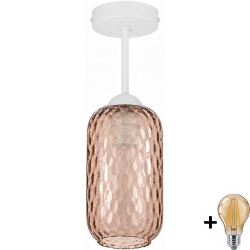 BRILAGI - LED Pealepandav lühter RETRO GLASS 1xE27/60W/230V läbimõõt 14 cm valge/suitsupruun