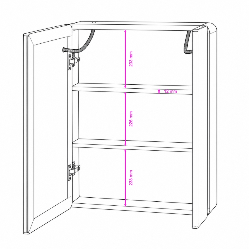 BRILAGI - LED-peegliga vannitoakapp taustvalgustusega BRONTE DOUBLE 60x75 cm