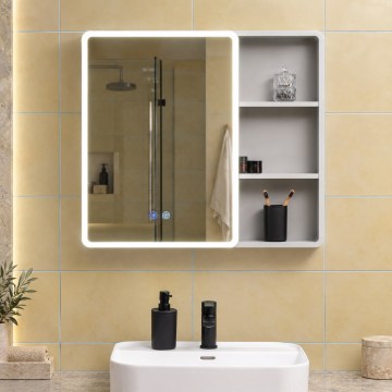BRILAGI - LED-peegliga vannitoakapp taustvalgustusega NOTO SINGLE 78x65 cm
