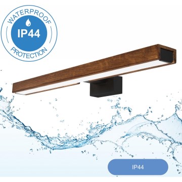 Brilagi - LED Peeglivalgustus vannituppa WOODY MIRROR LED/12W/230V 60 cm IP44 tamm kirss/must