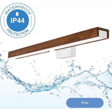 Brilagi - LED Peeglivalgustus vannituppa WOODY MIRROR LED/12W/230V 60 cm IP44 tamm kirss/valge