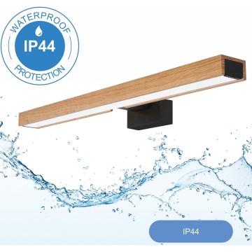 Brilagi - LED Peeglivalgustus vannituppa WOODY MIRROR LED/12W/230V 60 cm IP44 tamm/must