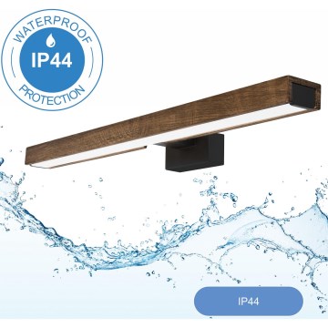 Brilagi - LED Peeglivalgustus vannituppa WOODY MIRROR LED/12W/230V 60 cm IP44 tamm pähkel/must