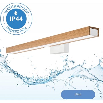 Brilagi - LED Peeglivalgustus vannituppa WOODY MIRROR LED/12W/230V 60 cm IP44 tamm/valge