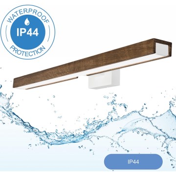 Brilagi - LED Peeglivalgustus vannituppa WOODY MIRROR LED/12W/230V 60 cm IP44 tamm/valge