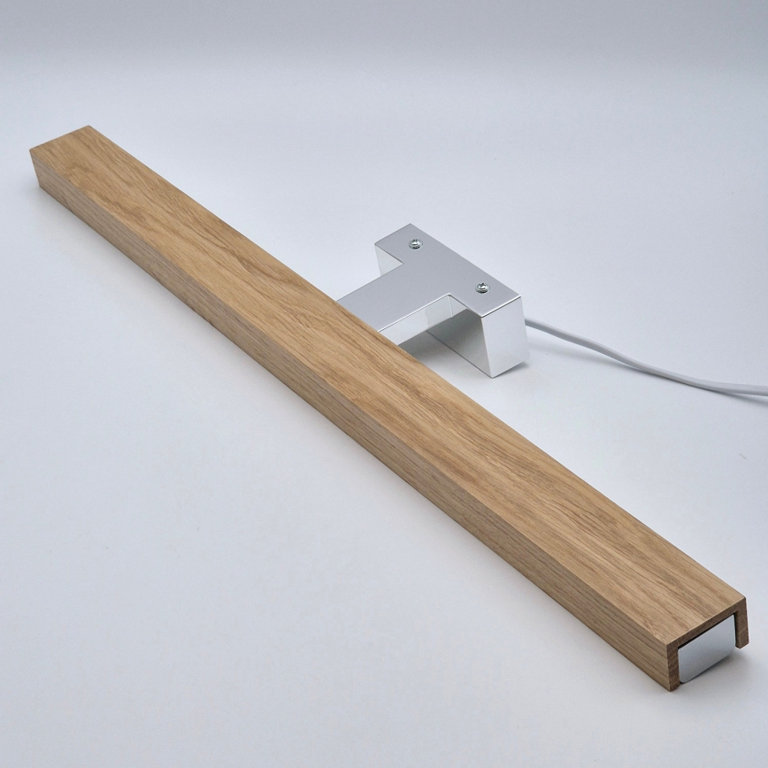 Brilagi - LED Peeglivalgustus vannituppa WOODY MIRROR LED/12W/230V 60 cm IP44 tamm/läikiv kroom