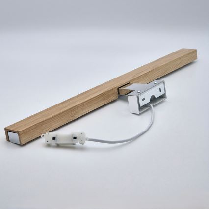 Brilagi - LED Peeglivalgustus vannituppa WOODY MIRROR LED/12W/230V 60 cm IP44 tamm/läikiv kroom