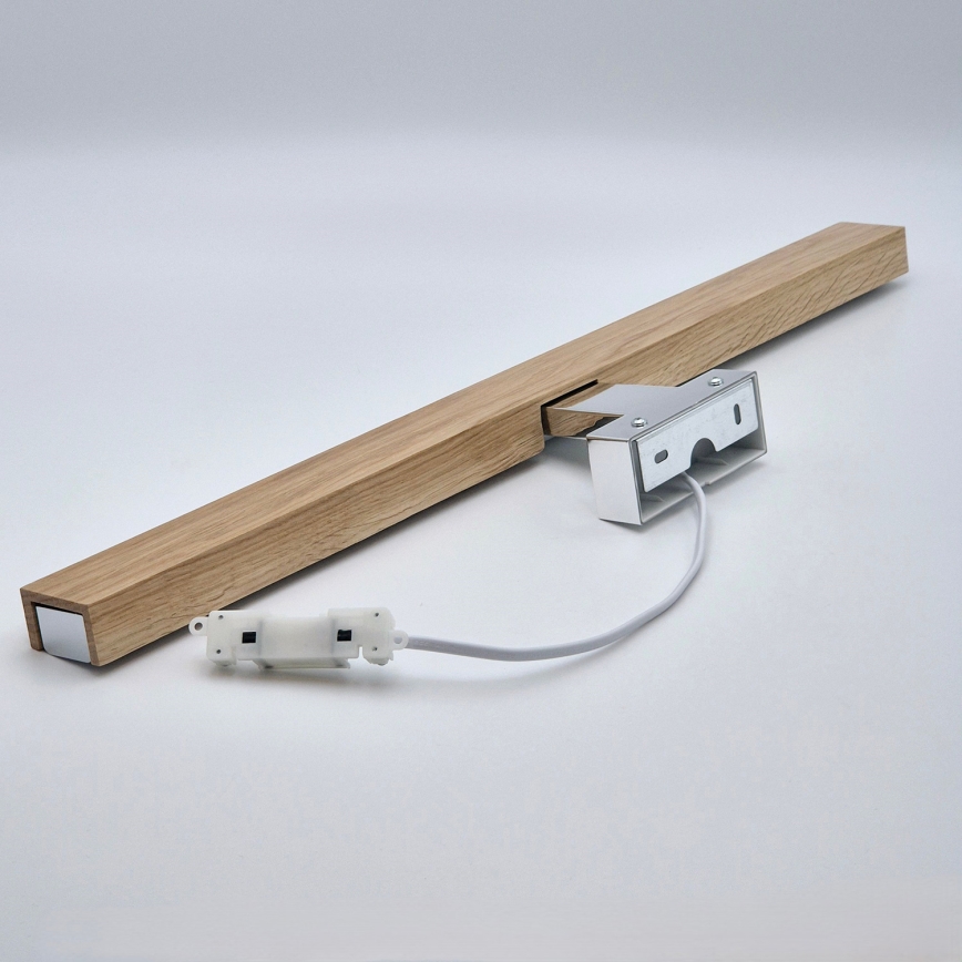 Brilagi - LED Peeglivalgustus vannituppa WOODY MIRROR LED/12W/230V 60 cm IP44 tamm/läikiv kroom