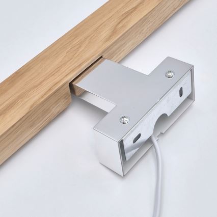 Brilagi - LED Peeglivalgustus vannituppa WOODY MIRROR LED/12W/230V 60 cm IP44 tamm/läikiv kroom